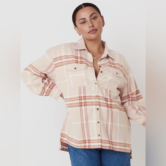 EUC Spell & the Gypsy Collective Musk Basecamp Flannel Botton Down Top - Picture 3 of 13